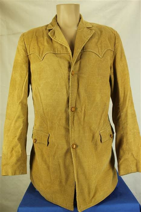 Vtg Pioneer Wear Beige Corduroy Western Style Blazer Suit Jacket 42L 