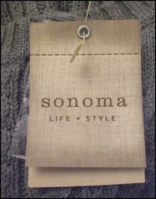 Light Gray Cable Knit Sweater Sonoma Womens Medium NWT NEW 