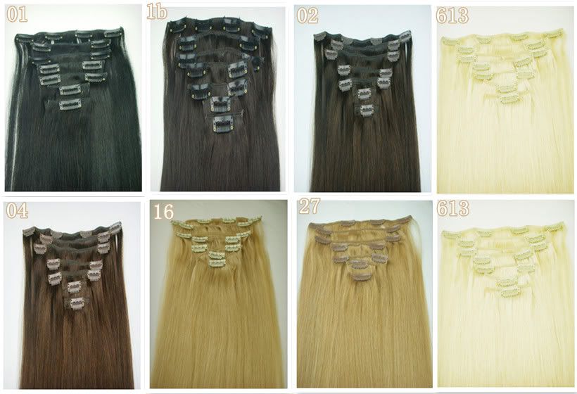 7pcs Popular Colored Clip On In Hair Extension 20 80g  