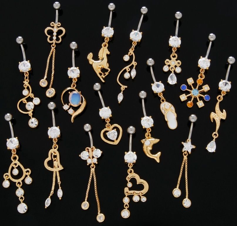 LOT DE 10 PIERCING NOMBRIL LUXE NEUF TOUS DIFFERENTS  