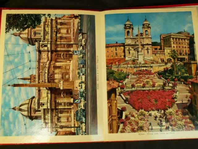   Roman Roma Souvenir Book 19 feet of Color Lithographs Map Italy  