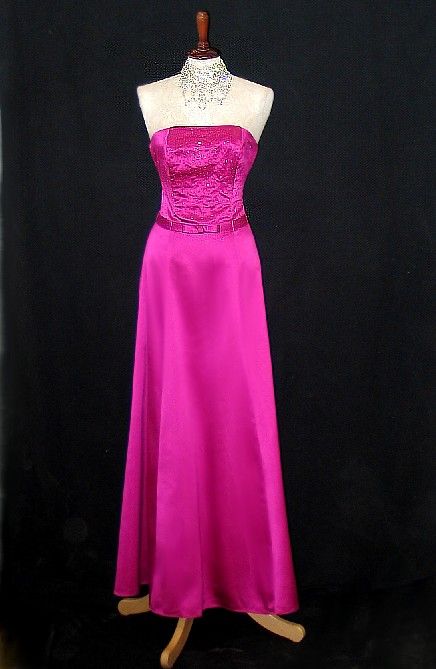 NWT Jessica McClintock Pink Bow Beaded Mermaid Satin Gown Dress Size 3 