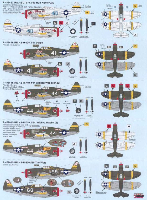 Rising Decals 1/72 P 47 THUNDERBOLTS OVER CORSICA  
