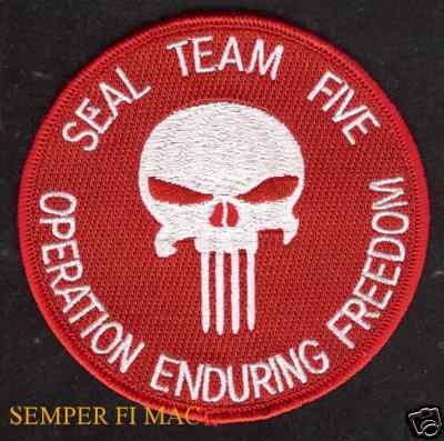 SEAL TEAM FIVE 5 PATCH NAVY AFGHANISTAN PUNISHER SKULL  