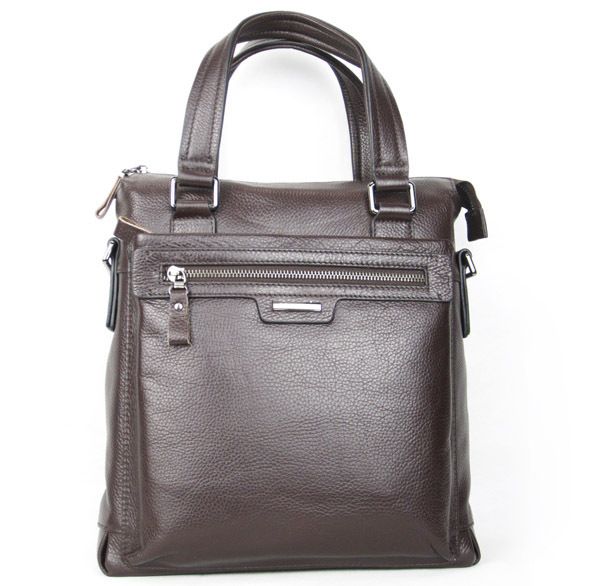Mens 100% Genuine leather shoulder bag top briefcase with handbag fit 
