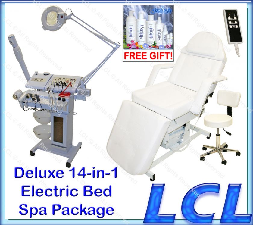 14 in 1 FACIAL MACHINE MICRODERMABRASION ELECTRIC MASSAGE TABLE SALON 