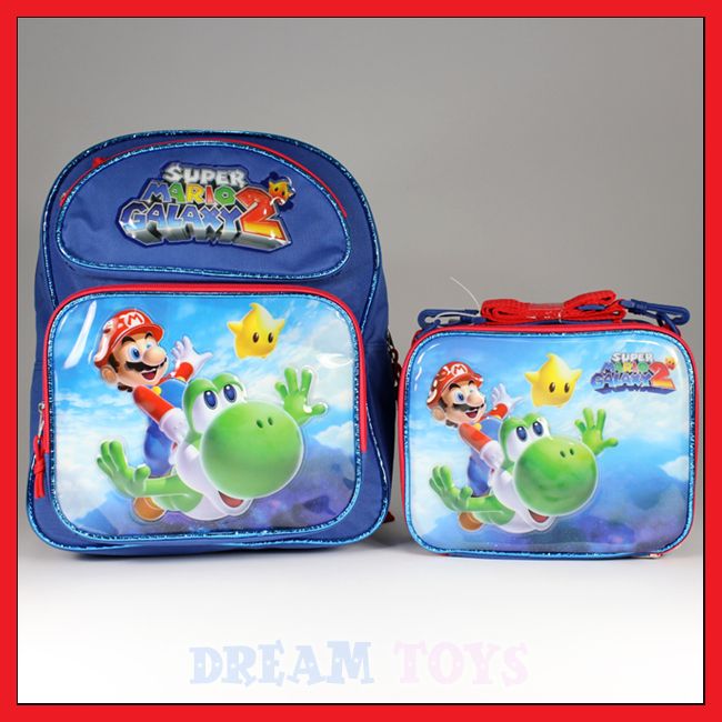 14 Super Mario Bros Yoshi Backpack and Lunch Bag Set  