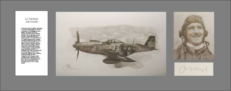 51D Matted Original Pencil Drawing Aviation Art  