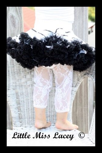 LACE TIGHTS LEGGINGS BABY GIRL BLACK WHITE SZ 1 9 YEARS  