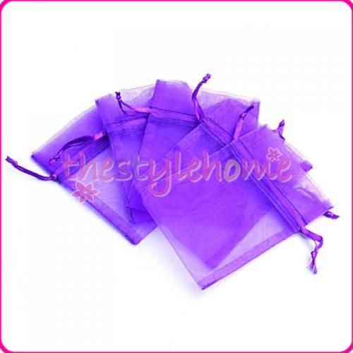 50 Organza Drawstring Pouch Gift Bags 3x4 Color Asst  