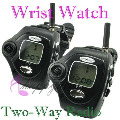 2PCS Walkie Talkie Two Way radio UHF Wrist Watch for 2/way talk FM 