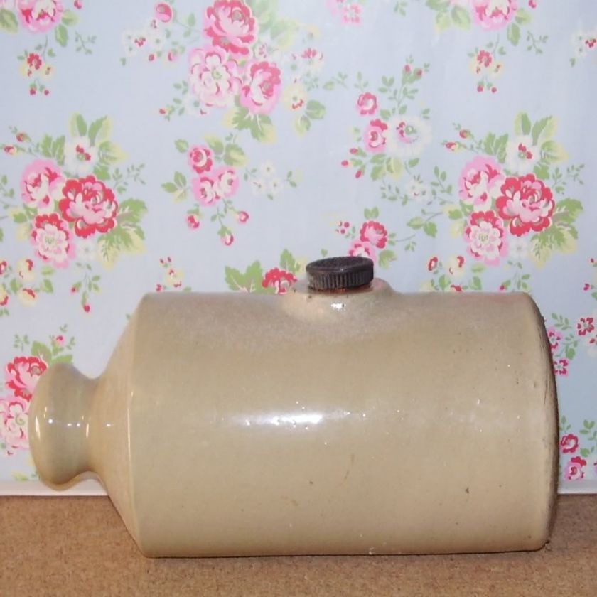 Vintage Antique Stoneware Pottery Bed Warmer ZE22  