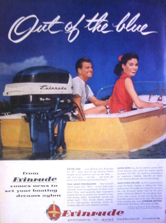 1956 EVINRUDE OUTBOARD MOTORS   MILWAUKEE WISCONSIN PRINT AD  
