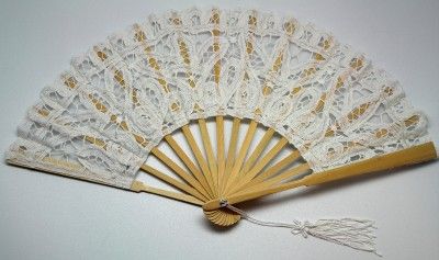 COSTUME LOVELY Cotton Lace FAN Southern Belle Civil War  