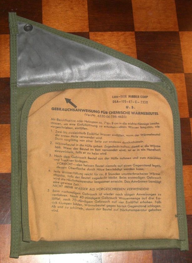 Vintage Military Surplus Chemical Heat Bag Hand Warmers  