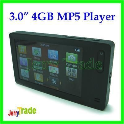 HDTV 3.0 4GB LCD Music Video  MP4 MP5 Player support Camera E Book 