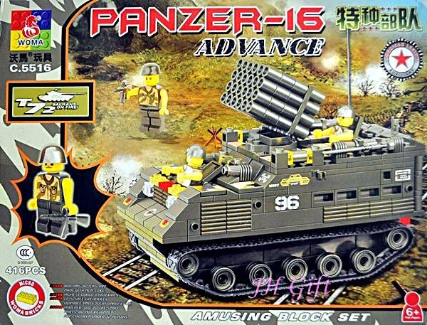 Army Combat Tank Panzer16 Minifigures Military Battle Building Block 