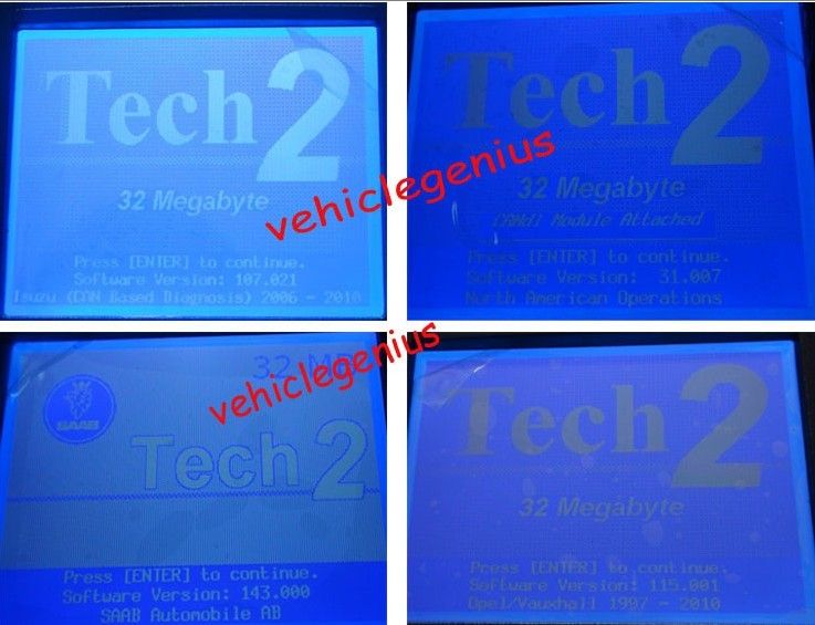 Top quality 2011 GM tech2 tech 2 II Pro adapters+Module candi+ MEMORY 